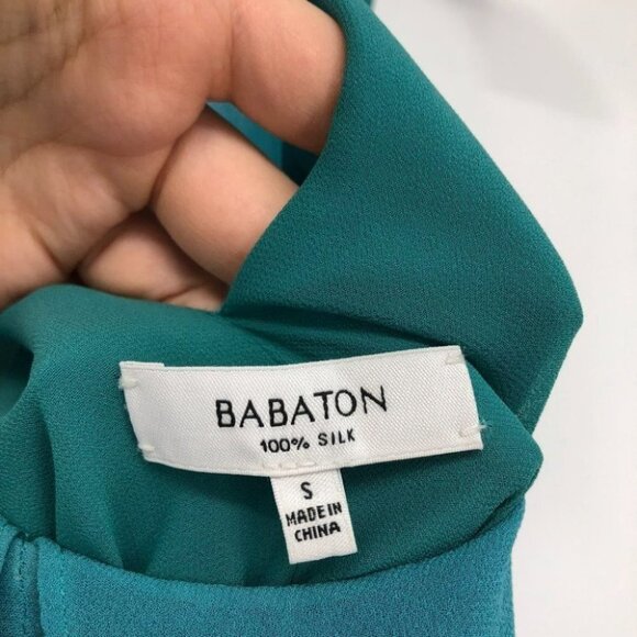 Babaton teal Kristian Maxi dress flowy  silk layered maxi dress small - Picture 6 of 16